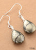 Boho Earrings, Dangle Earrings, Black Pyrite
